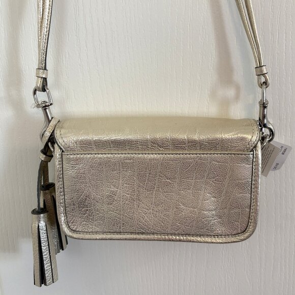 Coach Legacy Metallic Leather Penny Shoulder Bag Purse Crossbody 19908 Champagne - Picture 3 of 11